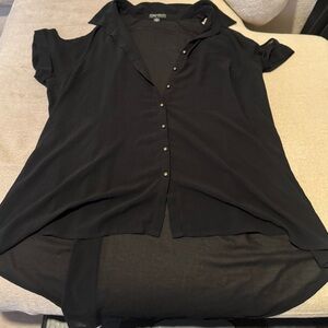 Forever 21 Black Button-Down Shirt